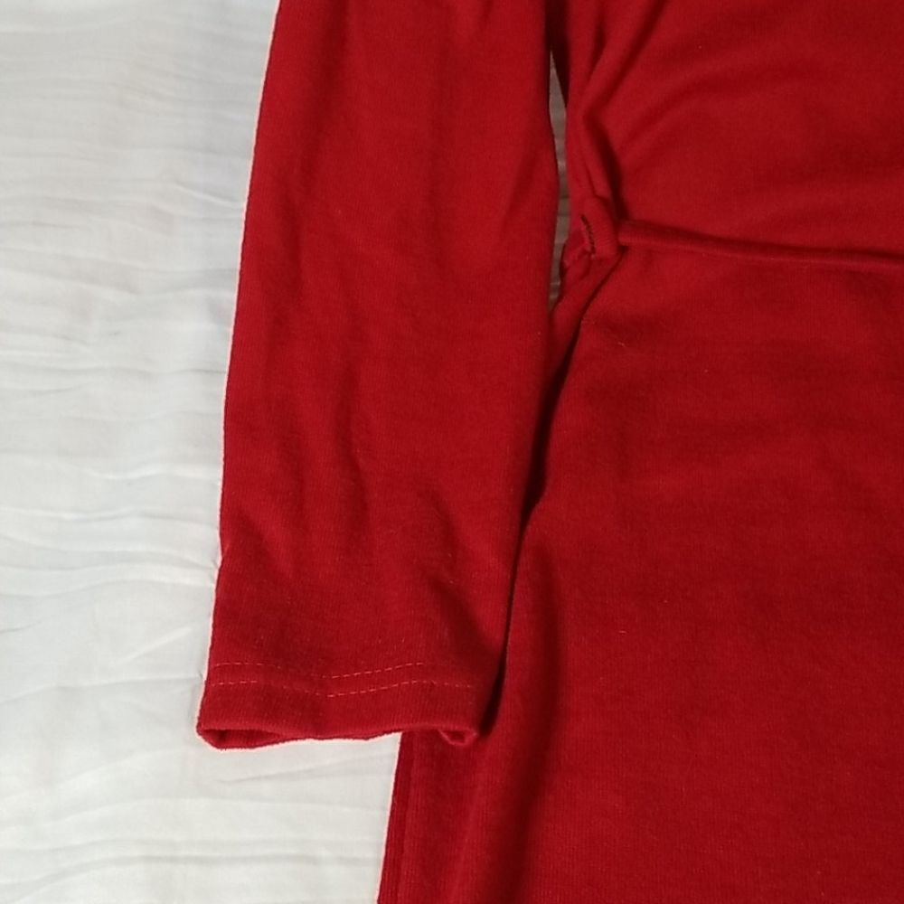 Deep‎ Red Double Pocket Bathrobe - Picture 6 of 7